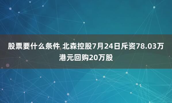 股票要什么条件 北森控股7月24日斥资78.03万港元回购20万股