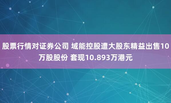 股票行情对证券公司 域能控股遭大股东精益出售10万股股份 套现10.893万港元